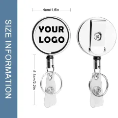 Custom Retractable Badge Reel with Your Photo or Logo, Metal ID Holder Clip thumbnail 6