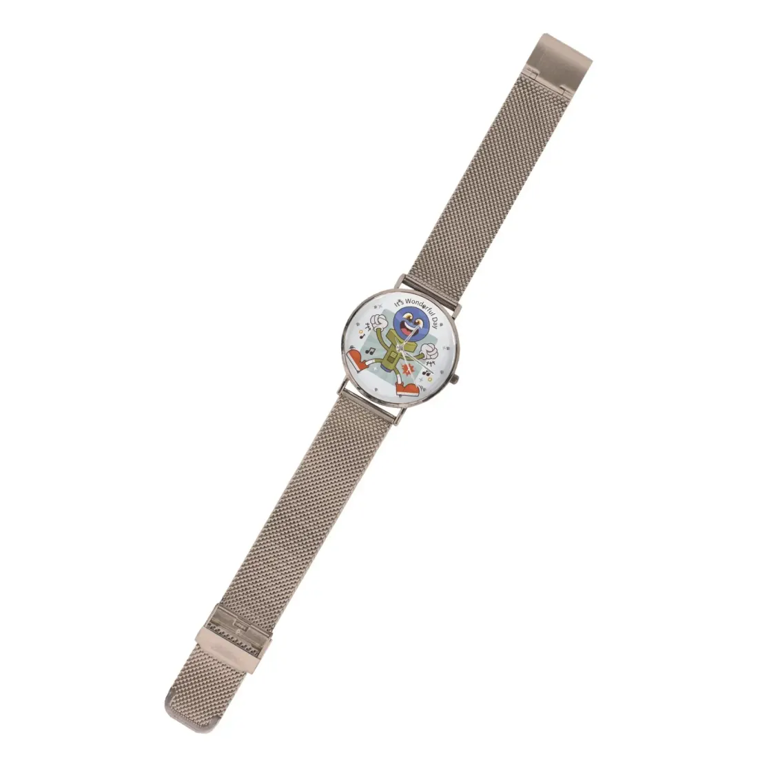 Custom Photo Watch with Stainless Steel Mesh Strap, Anniversary Gift for Him — photo 2