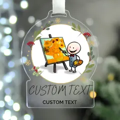 Personalised Photo Acrylic Christmas Ornament, Custom Text Engraved Gifts thumbnail 2