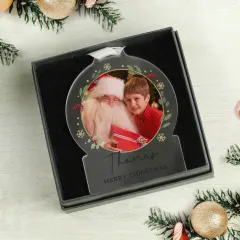 Personalised Photo Acrylic Christmas Ornament, Custom Text Engraved Gifts thumbnail 4