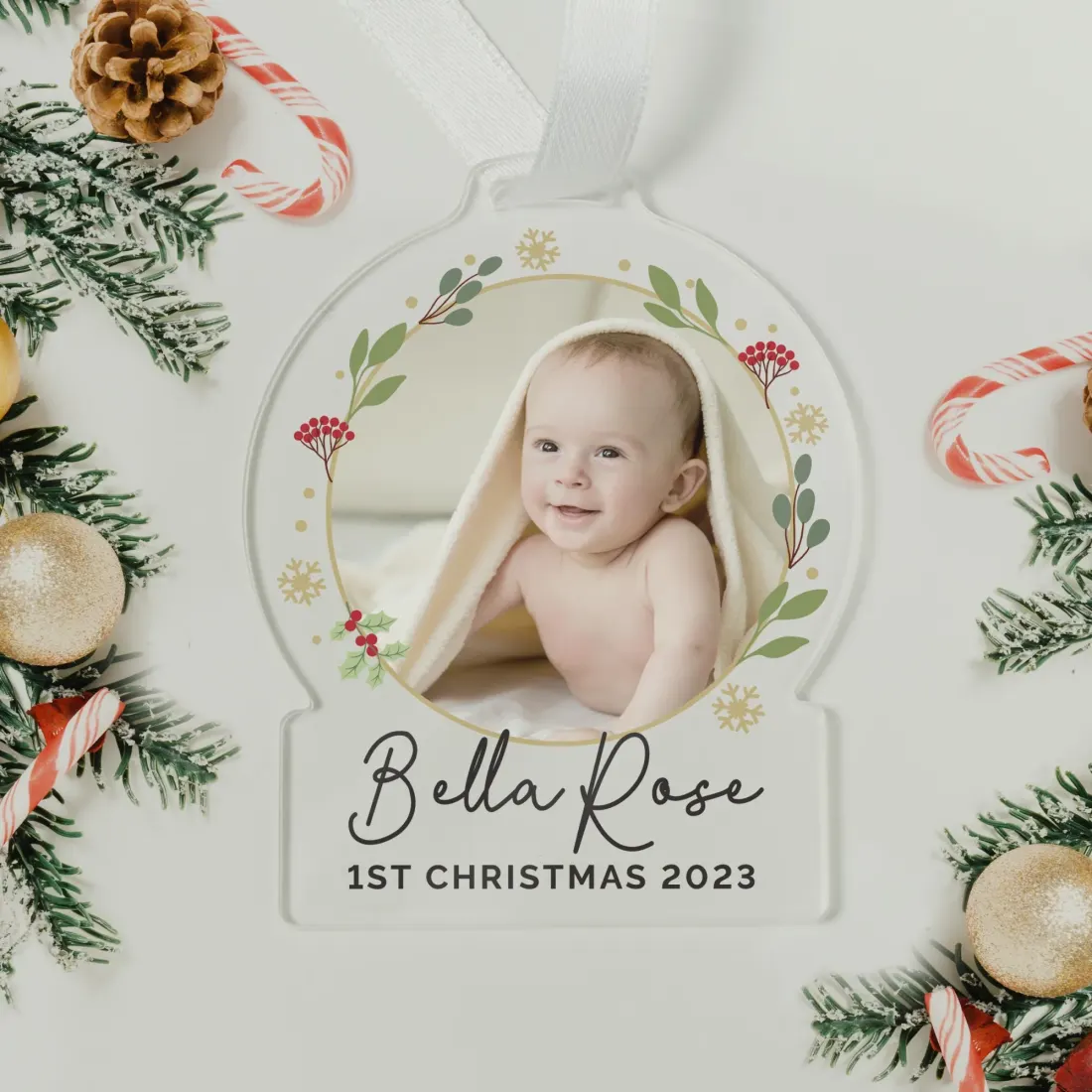 Personalised Photo Acrylic Christmas Ornament, Custom Text Engraved Gifts — photo 5