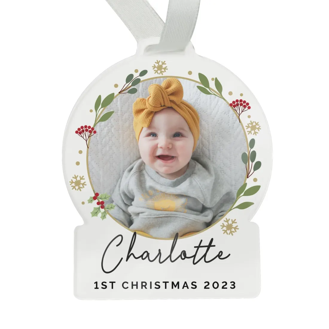 Personalised Photo Acrylic Christmas Ornament, Custom Text Engraved Gifts — photo 6