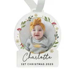 Personalised Photo Acrylic Christmas Ornament, Custom Text Engraved Gifts thumbnail 6