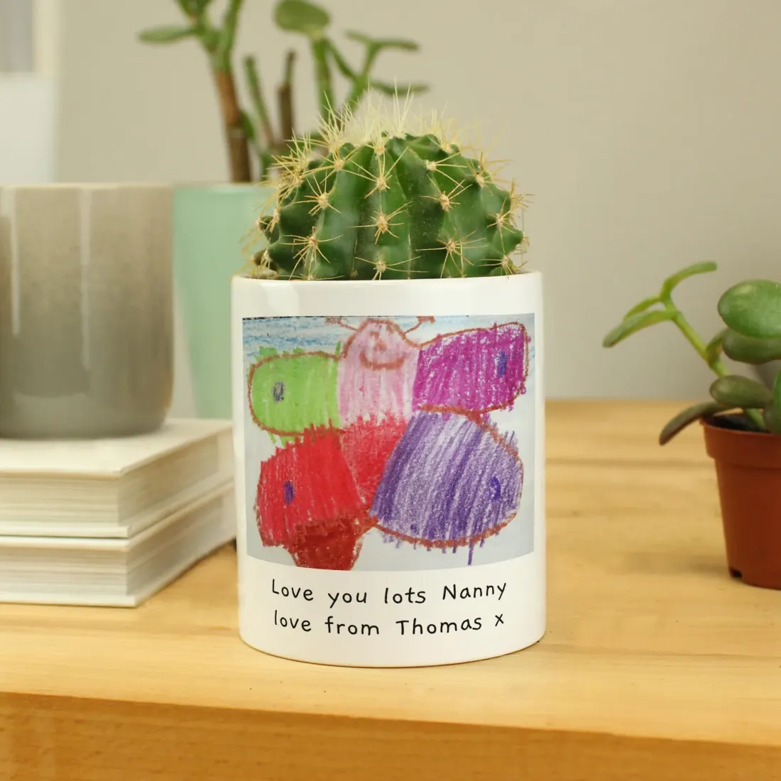 Personalised Childrens Drawing Pot, Custom Artwork Keepsake, Kids Pencil Holder, Photo Memory Gift