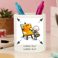 Personalised Childrens Drawing Pot, Custom Artwork Keepsake, Kids Pencil Holder, Photo Memory Gift thumbnail 2