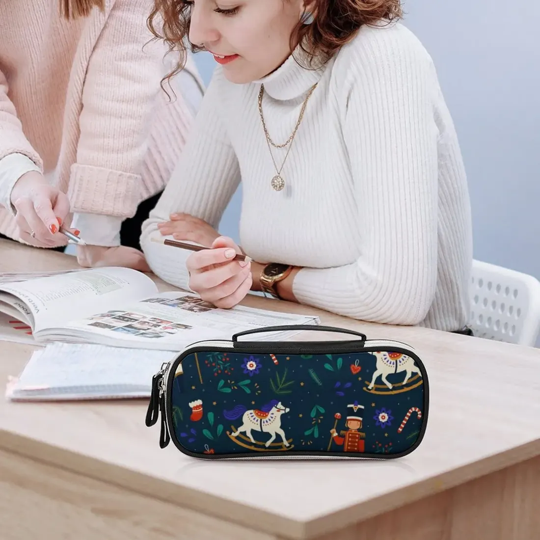 Custom Pencil Case with Your Own Design, PU Leather Pouch for School or Makeup