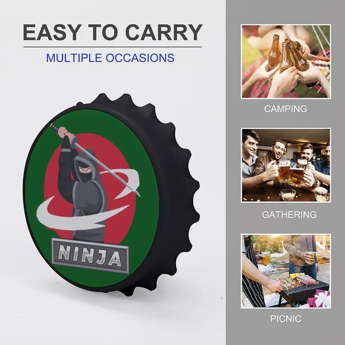 Personalized Bottle Opener Magnet, Beer Cap Shape with Your Photo or Design — photo 3