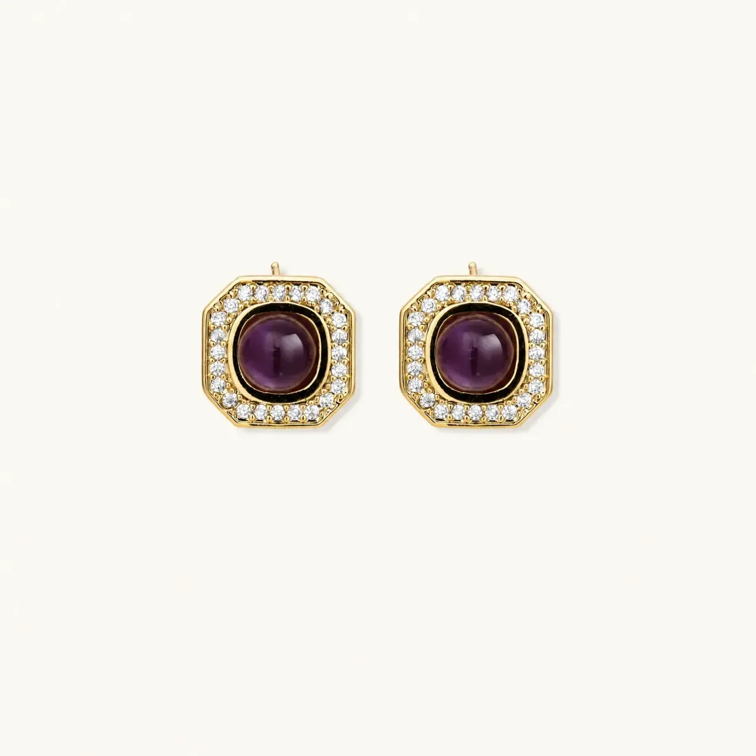 Empress Octagon Studs, Gold Plated Gift for Her — photo 2
