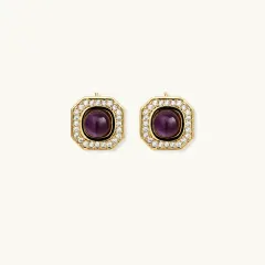 Empress Octagon Studs, Gold Plated Gift for Her thumbnail 2