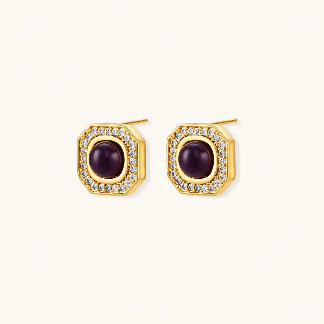 Empress Octagon Studs, Gold Plated Gift for Her — photo 3