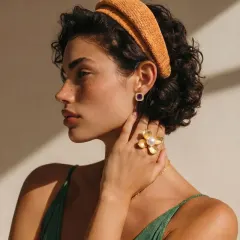 Empress Octagon Studs, Gold Plated Gift for Her thumbnail 4