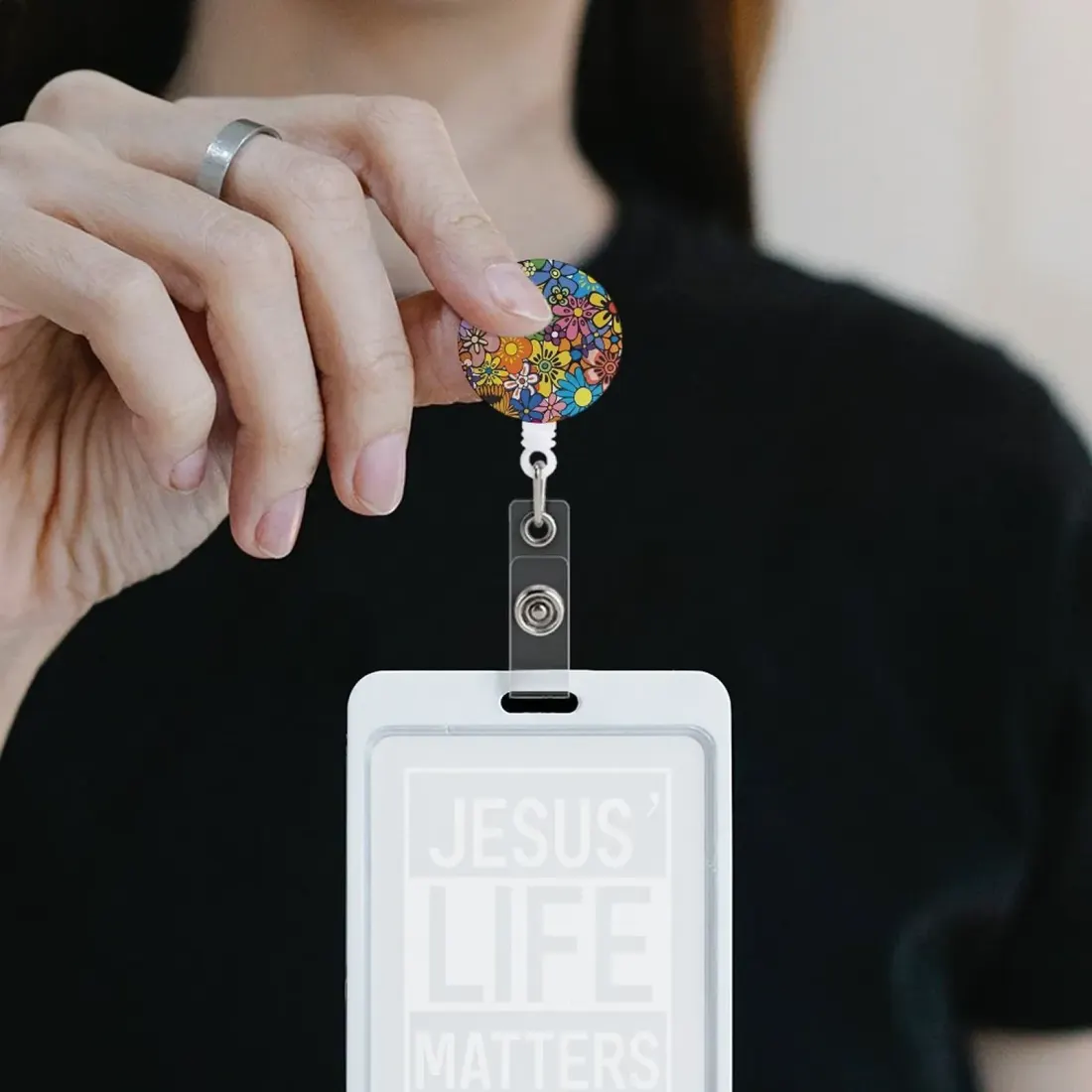 Personalized Retractable Badge Reel with Your Own Design, Nurse Gift — photo 2