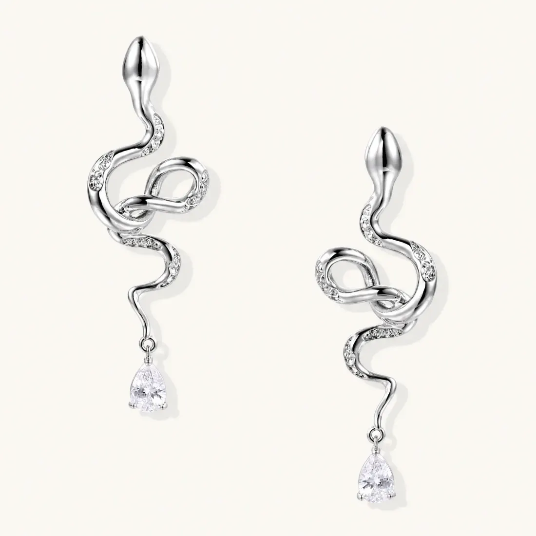 Serpentine Crystal Drops Earrings: Gift for Her