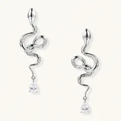 Serpentine Crystal Drops Earrings: Gift for Her thumbnail 1