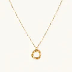 Twisted Harmony Necklace, 18K Gold Gift for Her thumbnail 1