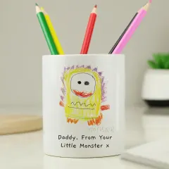 Personalised Childrens Drawing Pot, Custom Artwork Keepsake, Kids Pencil Holder, Photo Memory Gift thumbnail 5