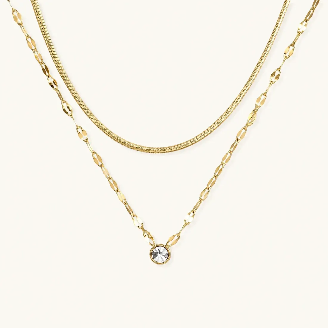 Golden Hour Layers Necklace: Dual Chain Gold Gift