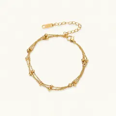 Golden Orbit Bracelet for Her, 18K Gold Gift thumbnail 1