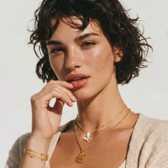 Golden Orbit Bracelet for Her, 18K Gold Gift thumbnail 3