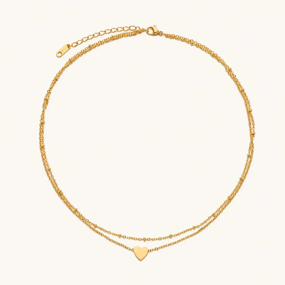 Layered Heart Necklace, 18K Gold Gift for Her — photo 2