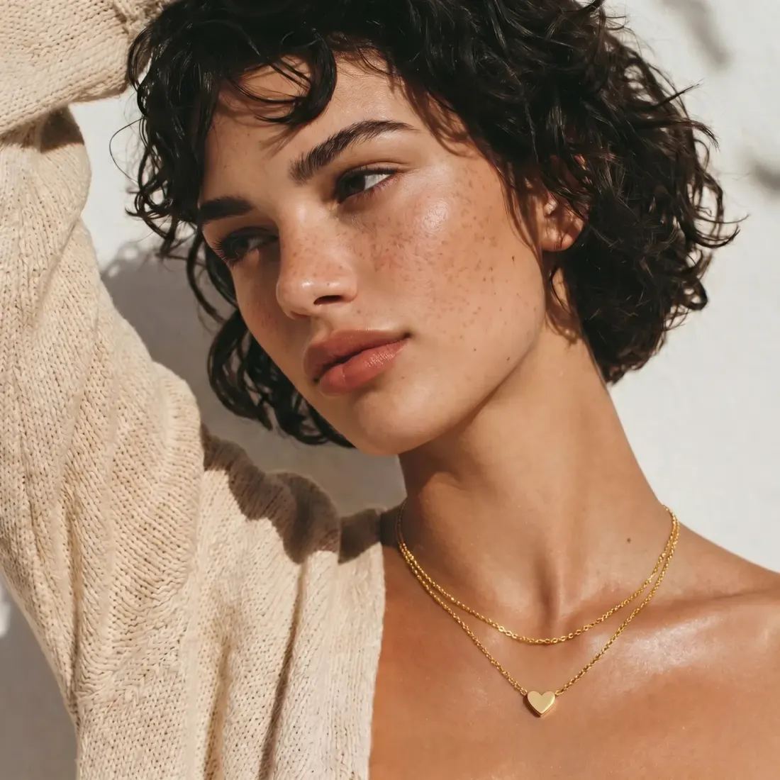 Layered Heart Necklace, 18K Gold Gift for Her — photo 3