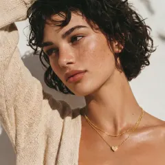 Layered Heart Necklace, 18K Gold Gift for Her thumbnail 3