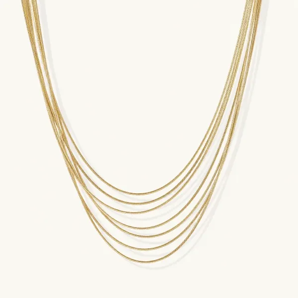 Golden Hour Layers Necklace: 7 Chains, Gift for Her