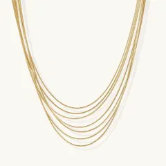 Golden Hour Layers Necklace: 7 Chains, Gift for Her thumbnail 1