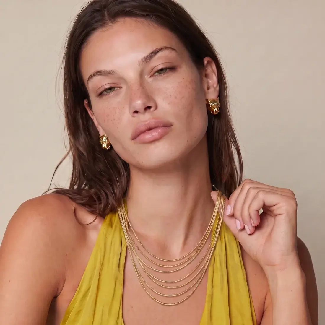 Golden Hour Layers Necklace: 7 Chains, Gift for Her — photo 2