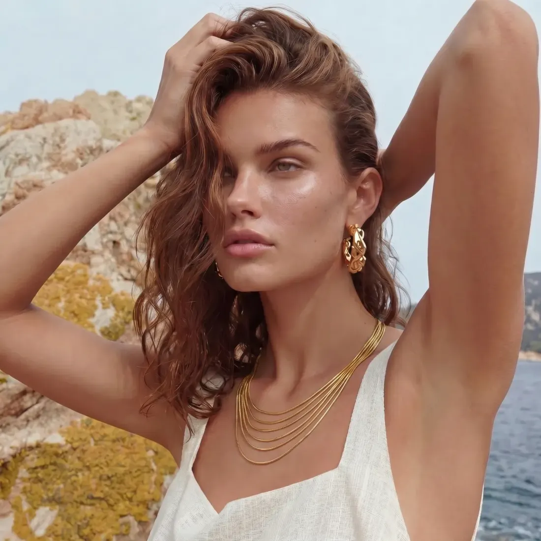 Golden Hour Layers Necklace: 7 Chains, Gift for Her — photo 3