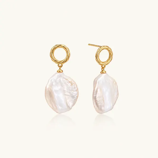 Pearl Glow Drop Earrings: 18K Gold Vermeil Gift