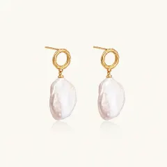 Pearl Glow Drop Earrings: 18K Gold Vermeil Gift thumbnail 2