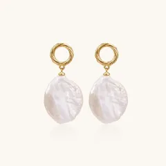 Pearl Glow Drop Earrings: 18K Gold Vermeil Gift thumbnail 3