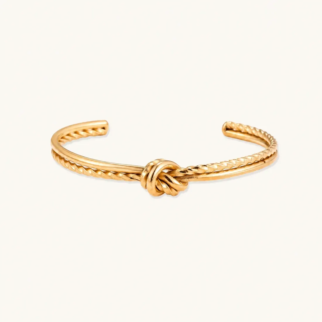 Golden Knot Cuff: 18K Gold Gift for Her