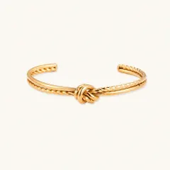 Golden Knot Cuff: 18K Gold Gift for Her thumbnail 1