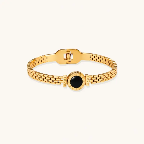 Eclipse Mesh Bracelet: Gold Watch-Inspired Gift for Her