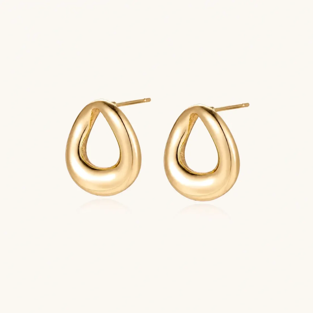 Golden Loop Studs: 18K Gold Earrings, a Unique Gift — photo 4