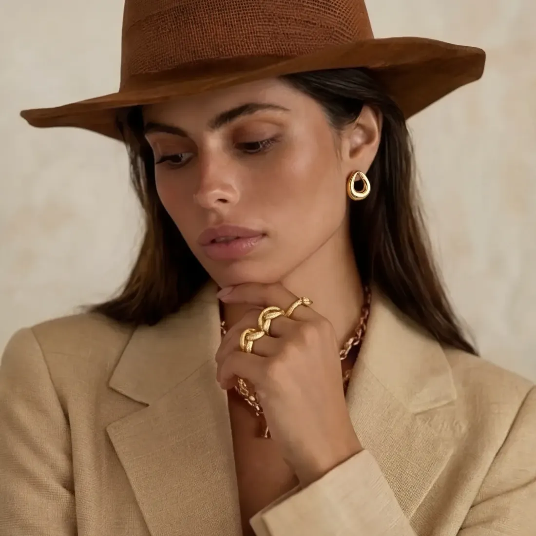 Golden Loop Studs: 18K Gold Earrings, a Unique Gift — photo 6