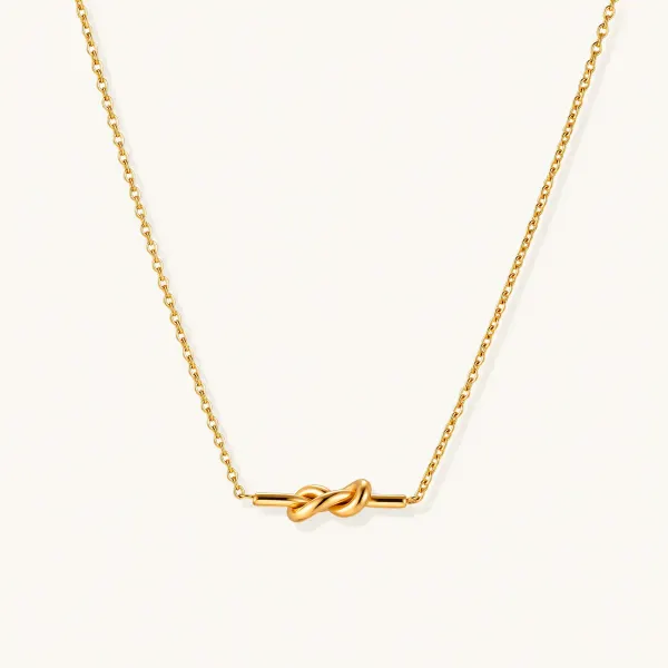 Unity Knot Necklace Gift for Her, 18K Gold