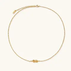 Unity Knot Necklace Gift for Her, 18K Gold thumbnail 3