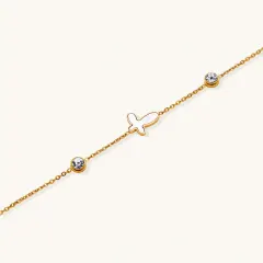 Sacred Cross Bracelet: 18K Gold Gift for Her thumbnail 2