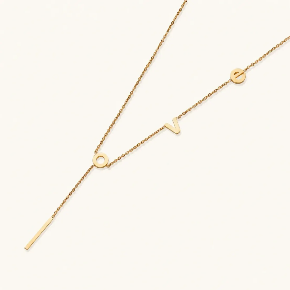 Love Letter Lariat Necklace, 18K Gold Gift for Her — photo 2