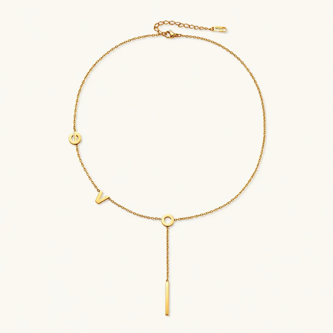 Love Letter Lariat Necklace, 18K Gold Gift for Her — photo 3