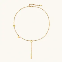 Love Letter Lariat Necklace, 18K Gold Gift for Her thumbnail 3