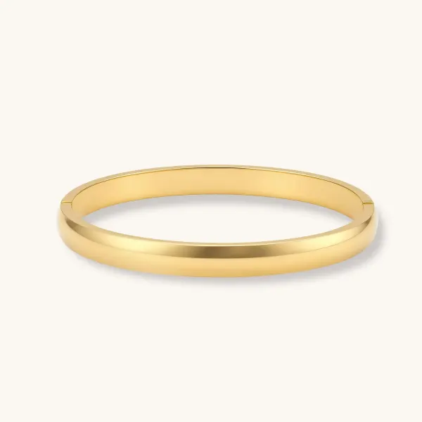Bold Hinge Bangle Gift for Her, 18K Gold