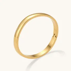 Bold Hinge Bangle Gift for Her, 18K Gold thumbnail 2