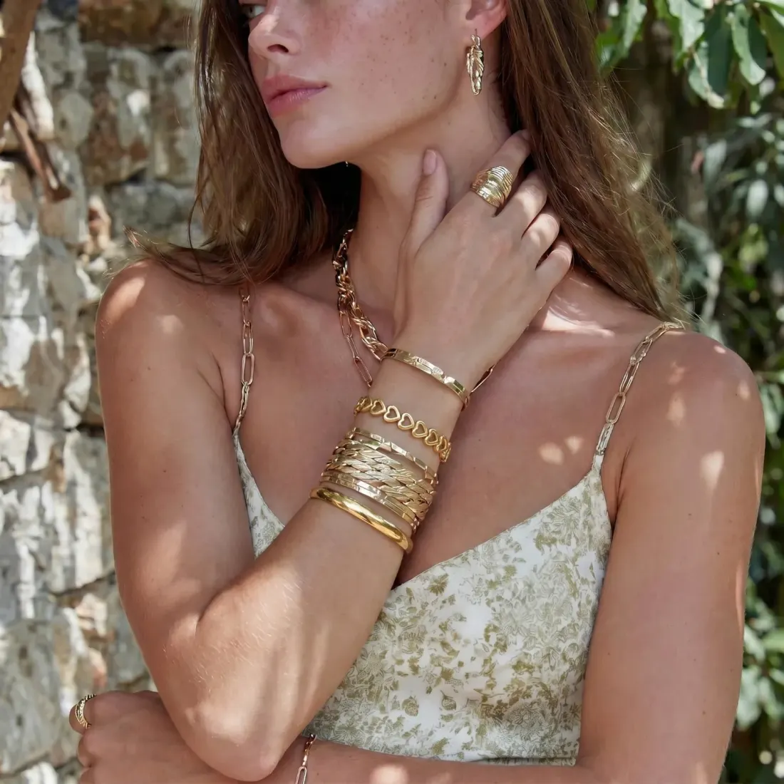 Bold Hinge Bangle Gift for Her, 18K Gold — photo 4