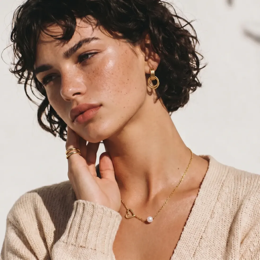 Linear Loop Drops Gift for Her: 18K Gold Earrings — photo 4