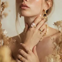 Starlit Pearl Dreams Ring: Unique Gift for Her thumbnail 3