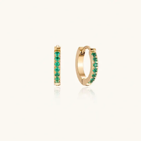 Emerald Energy Huggies: Waterproof Gift Earrings for Her